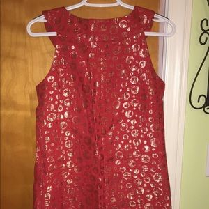 Red top with gold foil!